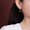 Un Ciervo Plata S925 Plata Esterlina Jade Hetian Jade Púrpura Sangre Retro Estilo Nacional Loto Flor de Loto Pendientes de Cuentas Redondas Pendientes Huecos