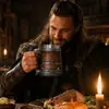 Presente Criativo Caneca com Textura de Madeira Retrô, Caneca de Cerveja de Grande Capacidade Estilo Viking Medieval, Caneca Doméstica para Homens