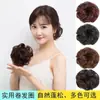 Moldeador de moño para cabello para mujer con cabello sintético, Goma elástica para el cabello, Moldeador de moño, Coleta grande de cabello rizado esponjoso