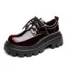 Sapatos Femininos Estilo Britânico Retrô com Cadarços, Solados Grossos, Sapatos de Couro que Aumentam a Altura, Saltos Altos com Fivela, Sapatos Plataforma, Mocassins da Moda