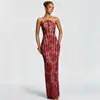 Ropa Europea y Americana para Mujer, Vestido de Noche Retro, Nuevo Vestido Sexy de Tirantes con Encaje de Escote Bajo, Estilo Lujo Ligero, Vestido Largo Ajustado