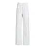 Calça Jeans Wide Leg Floral Juvenil Estilo Coreano Outono 2025 para Mulheres Cintura Alta Solta Estampa Única Barra Reta Versátil para Mulheres