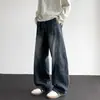 Jeans American Scimitar Wide-Leg Masculino 2025 Outono Novo Visual Emagrecedor Solto Calças Retas Versáteis para Adolescentes