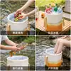 Cubo plegable portátil para uso en exteriores, gran capacidad para acampar, pesca, almacenamiento de agua, cubo de mano para coche, cubo de almacenamiento de aislamiento para el hogar