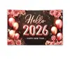 Nueva Entrega Directa de Fábrica Fondo de Fiesta de Fin de Año 2026 Tapiz Banderín Interior Decoración Tela de Fondo Tela Colgante
