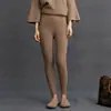 Novos Leggings de Cashmere Femininos Outono e Inverno com Listras Verticais, Cintura Alta, Ajuste ao Corpo, Quentes para Usar por Baixo e Leggings de Tricô para Usar por Cima