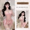 [Pastel de cereza] Ropa interior sexy de color rosa cereza con pequeño escote fruncido y ballenas, sujetador puro, falda pastel, venta al por mayor