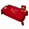 Toalha de Mesa Vermelha para Casamento Retangular Toalha para Mesa de Centro Engajamento Recém-Casados Decoração Festiva Capa Tecido Suprimentos de Decoração para Quarto de Casamento