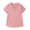 Mãe Camiseta de Manga Curta Bordada Simples Moda Feminina Verão 2025 Nova Chegada plus size Solta Cobrindo a Barriga Versátil Top da Moda