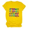 Camiseta para Mujer de Manga Corta con Cuello Redondo, Hobby de Flores de Primer Grado, Ocio, Verano, Versátil, Letra, Comercio Exterior Transfronterizo de Amazon