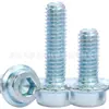 Tornillo de cabeza cilíndrica con brida y hexágono interior, galvanizado azul-blanco, grado 8.8, tornillo de cabeza de copa con brida y hexágono interior M6M8M10