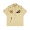 Camisa de Corrida de Rua Hip-Hop Retrô Americana Masculina Manga Curta Verão Solta Ins Marca Tendência Moto Fina