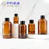 Botella cuentagotas transparente de hombro redondo recto 10 ml 50 ml botella marrón para aceite esencial botella dispensadora de vidrio botella para líquido de esencia cosmética