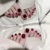 Verão Branco Toenail Patch Foot Nail Patch Foot Nail Patch Foot Wear Unha Mão Unha Nail Patch Produto Acabado