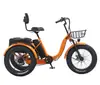 Bicicleta de Nieve Plegable de Tres Ruedas Antideslizante Estilo Retro con Ruedas Gruesas para Transporte de Carga, Bicicleta Eléctrica, Triciclo