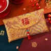 Sobre Rojo de Tela Brocada Bordada de Alta Gama Bolsa Roja de Diez Mil Yuan Palabras de Buena Suerte y Bendición Sobre Rojo Universal