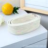Caja de almacenamiento con forma de barco, cesta para guardar artículos diversos de escritorio, cosméticos y refrigerios, cesta de almacenamiento tejida a mano con cuerda de algodón.