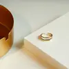 Anel Quadrado Aberto de Camada Dupla Simples Coreano para Mulheres Verão Tendência Estilo Cool Moda Personalidade Anel Atacado Banhado a Ouro