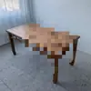 Mesa Antigua de Herradura de Olmo para Uso Doméstico, Mesa Cuadrada, Mesa de los Ocho Inmortales, Mesa de Centro de Madera Maciza Estilo Wabi-Sabi, Banco Largo Estilo Chino con Mesa de Herradura de Cinturón y Taburetes