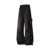 Conjunto de Calça e Jaqueta Soft Shell Funcional Americano à Prova d'Água e Vento para Homens no Outono e Inverno Marca Tendência Forrado com Fleece Espessado Solto Reto Calça Longa de Pernas Largas