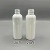 Garrafa plástica de 100ml com tampa, selada, boca estreita, branca, garrafa PET esguia, garrafa de líquido vazia, garrafa dispensadora de álcool