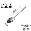 Colher Garfo Desenho Animado Aço Inoxidável Talheres de Alimentação Colher de Comida Colher de Bebê Fosca Garfo Colher Infantil 304 Fofo