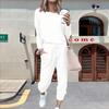 2026 Amazon Otoño Nuevo Transfronterizo Europeo y Americano Tallas Grandes Shopee Conjunto de Moda Casual Color Sólido para Mujer