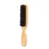 Cepillo para Barba Transfronterizo Cepillo para Pompadour de Hombre Set de Peine para Peinar el Cabello Cepillo Limpiador de Cabello Cepillo Alisador de Cabello con Cerdas de Jabalí de Madera