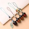 Llavero con colgante de bellota y piña de palisandro para teléfono móvil, pequeño colgante que se puede abrir y cerrar, colgante para bolso, joyería para pareja para hombres y mujeres.