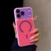 Rojo Borgoña Aplicable para Apple 18promax Disipación de Calor Protección contra Caídas Funda para Teléfono iPhone17 Bloqueo de Color Textura de Tela Carcasa de Succión Magnética