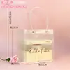 Presente transparente Bolsa de flores portátil Bolsa de presente de mão Bolo Sobremesa Quadrado Saco de embalagem de buquê de barraca Dia dos namorados
