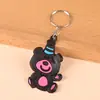 Chaveiro de Borracha Macia em PVC com Contas de Desenho Animado Personalizadas Presente Criativo Silicone Publicitário Promocional Acessórios de Cabelo Borracha