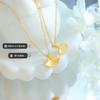 Collar de lujo ligero con diseño de nicho, ideal como regalo de cumpleaños para mujer, con colgante de hoja de ginkgo de acero y titanio del mismo estilo para blogueros europeos y estadounidenses.