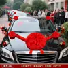 Decoración de Coche de Boda con Flores de Hortensia Rojas Grandes, Vehículo Principal de Boda, Flotilla de Coches de Boda, Conjunto de Arreglo Floral, Entrega de Coche Nuevo