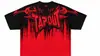 2025 Demonio Calavera Europeo y Americano Street Demon Marca Tide Nuevo Camiseta Estampada Gótica High Street Camiseta Cuello Redondo Combinable