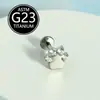 Joia Popular para Piercing Corporal Estilo Europeu e Americano F136 Liga de Titânio Garra de Urso Rosca Interna Zircônia Incrustada Piercing Labial e Brinco para Orelha em Estoque