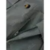 Yuran 26 Estilo Nuevo de Principios de Primavera Mezcla de Lana Teñida con Hilo de Lana Pantalones Casuales a Medida con Pliegues Largos hasta el Suelo con Botones de Cuerno
