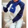 Bufanda tejida de color sólido nueva 2024 bufanda de otoño e invierno para mujer bufanda pequeña tejida cálida bufanda cálida para estudiante mujer