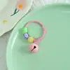 Llavero de campana colorido estilo Ins con cuentas de letras en inglés, accesorio para manualidades, colgante fresco y simple