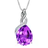 Elegante colgante en forma de gota, collar de gemas naturales de imitación, topacio sintético, amatista, cadena para clavícula.