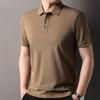 Camiseta Masculina de Manga Curta em Algodão Pérola Bordado Hengyuanxiang 2025 Verão Nova Camiseta para Jovens e Meia-idade Camisa Polo Camiseta Masculina