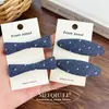Grampo de Cabelo Jeans com Bolinhas Laço Grampo Bico de Pato Clip BB Clip para Franja Moda Versátil Acessórios de Cabelo Headwear Feminino Atacado