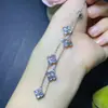 Pulsera de piedra lunar natural luz azul fuerte boca suelta plata de ley 925 incrustación de precisión 3*3mm directo de fábrica zona minera