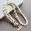 Cordón Trenzado de Tres Hilos Gruesos Adecuado para Bolso Funda de Teléfono Móvil Cuerda Larga Cruzado Cola de Caballo Cuerda de Cáñamo de Nylon
