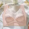 Lingerie Sexy de Renda com Toque Natural e Leve para Mulheres, Sutiã Top de Suporte Macio com Bojos Fixos, Minimiza Seios Grandes, Sutiã Anti-Queda
