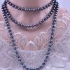 Moda Europea y Americana Collar de Perlas de Imitación de Vidrio para Mujer Cadena Larga de Suéter Nudo Simple Múltiples Capas Accesorios de Ropa Venta al por Mayor