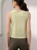Chaleco Deportivo de Algodón Tencel de Alta Gama para Yoga para Mujer, Camiseta sin Mangas, Cubre Ropa Corta de Pilates Fitness para Verano