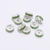 Cuentas Espaciadoras de Anillo de Diamantes de Imitación de Borde Plano de Cristal de Color Mezclado Único Multicolor Accesorios de Joyería DIY Cuentas Sueltas Juego de Pulsera con Anillo de Rueda de Diamante