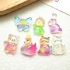 Hielo a través de lindos accesorios de resina de animales pequeños accesorios diy zapatos flor taza pasta pegamento en crema accesorios