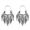 Aretes Colgantes Transfronterizos Europeos y Americanos Retro Simples con Textura de Hoja de Arce, Aretes de Aleación de Hoja de Doble Capa con Cuentas Redondas Creativas y Frescas